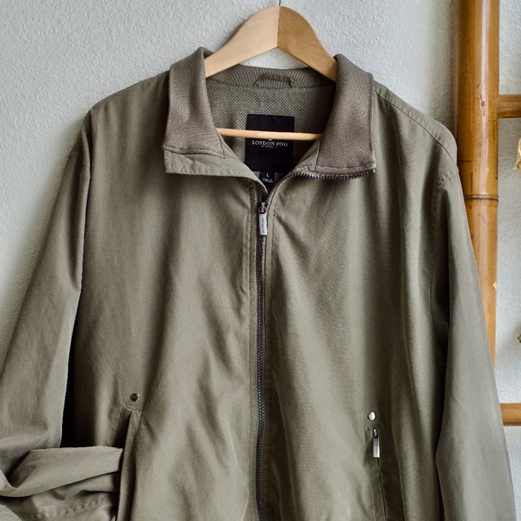 London Fog Men's Bomber Jacket Olive L - Picture 2 of 8